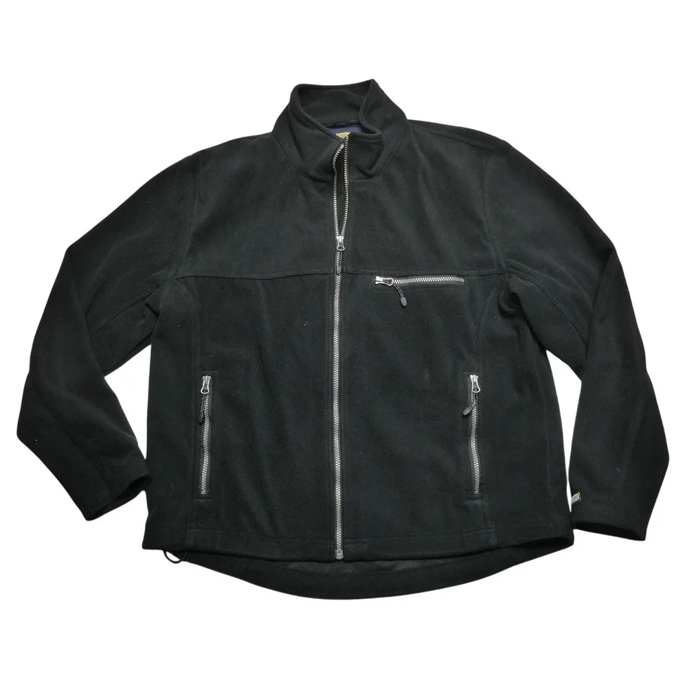 Blaklader Fleece Jacket‎ Mens XL Black Workwear Full Zip Pockets Lined Collared